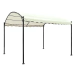 Steel Garden Sunshade Awning with Steel Roof, Round Columns, Height 1.5 meter, Panel Width 2 meters